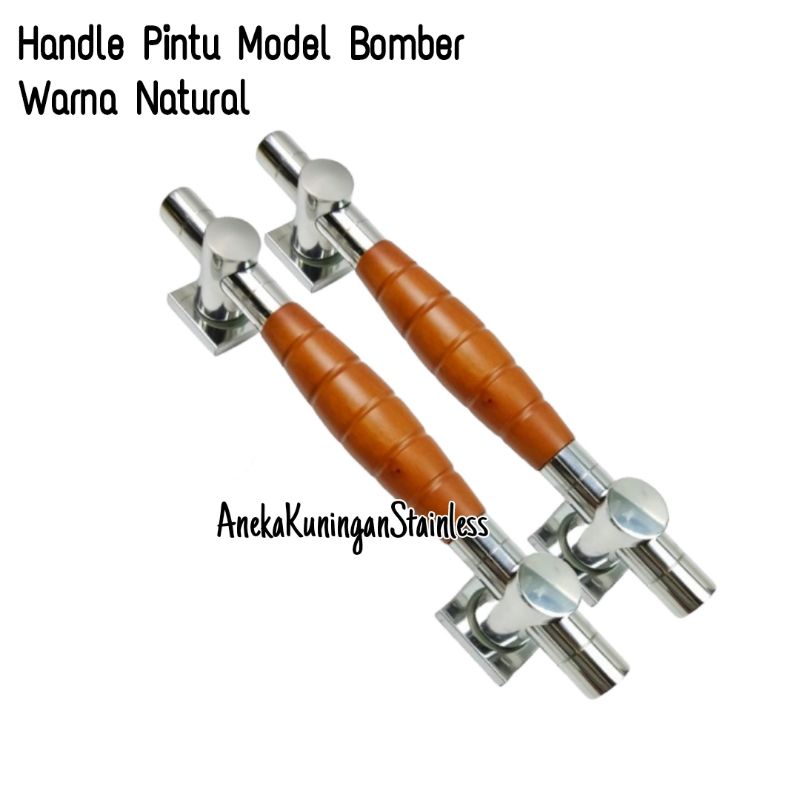 handle pintu rumah model Bomber 33cm tarikan gagang pintu rumah minimalis handel hendel pintu rumah stainless kombinasi kayu