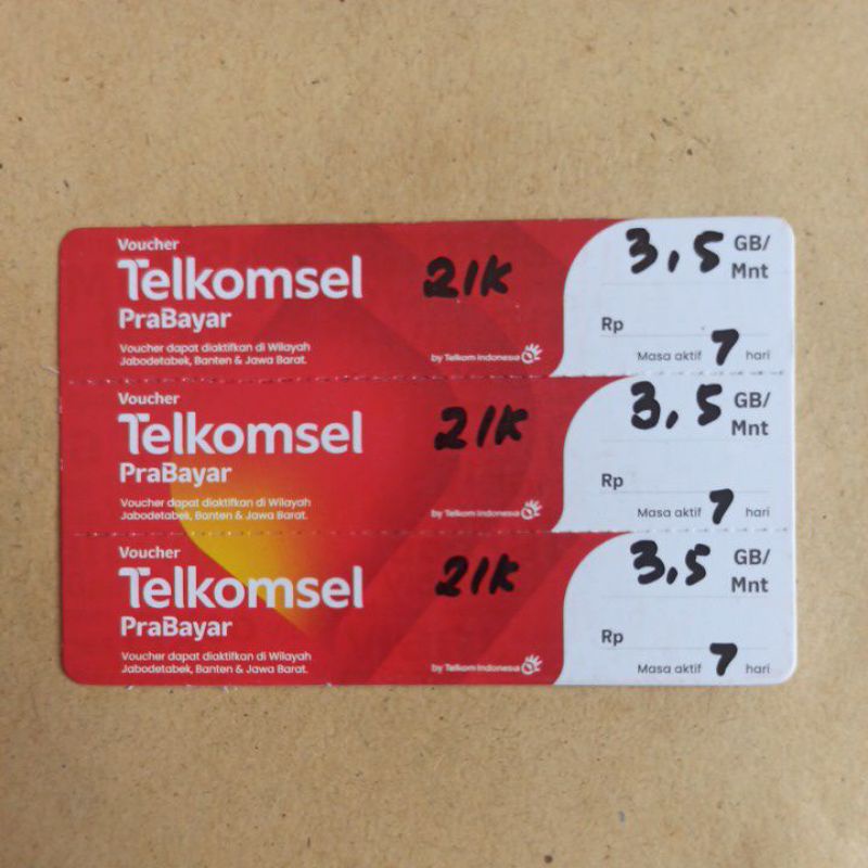 VOUCHER TELKOMSEL 3,5 GB 7 HARI