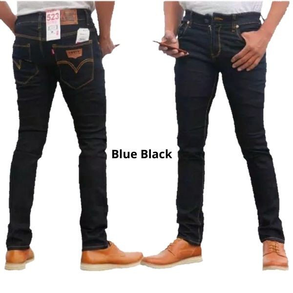 Celana Jeans Panjang Pria Pensil Slimfit - Blue Black, 27(B8Y0) Celana Chino Panjang Pria Chino Long