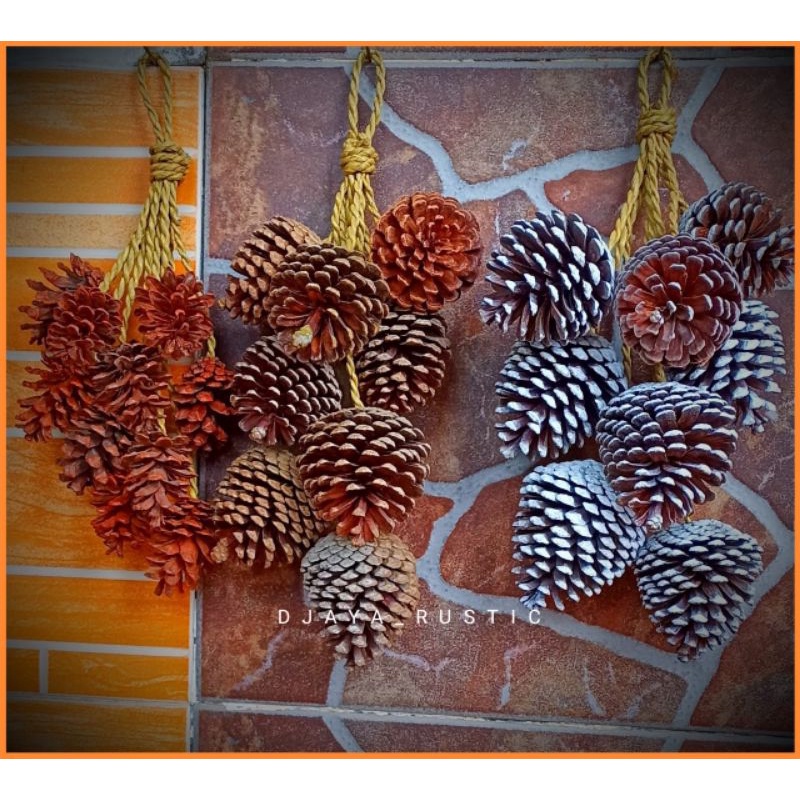 Bunga Pinus Kering Renteng Hiasan Dinding