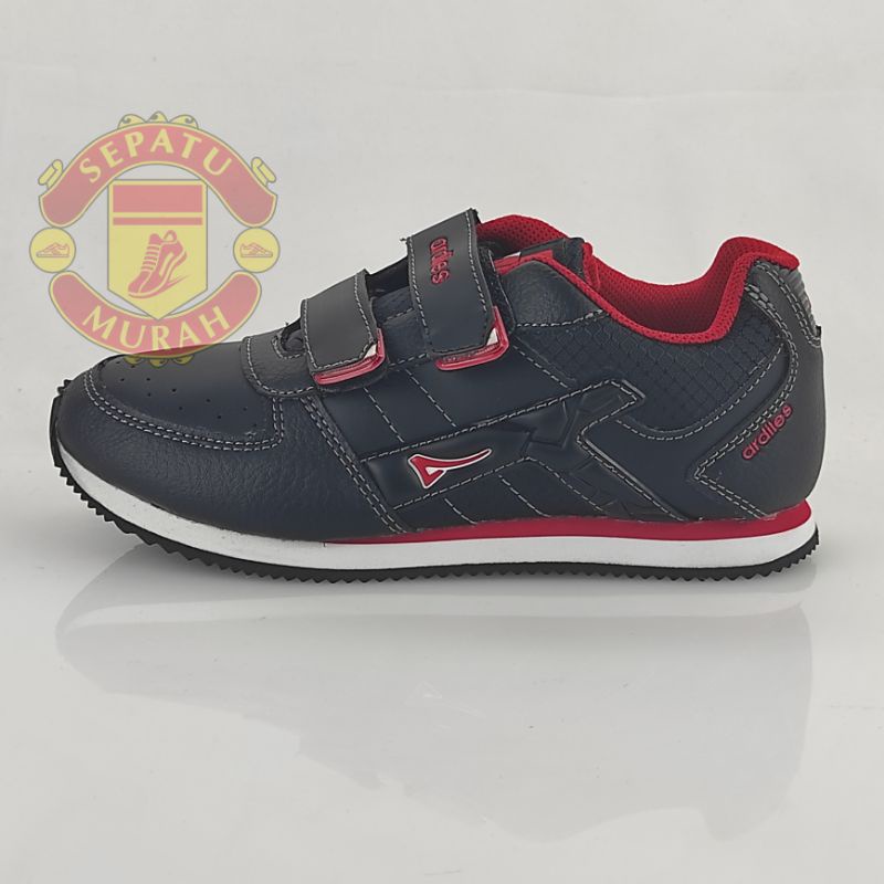 Sepatu Ardiles Anak Lelaki Octape Hitam Merah K (31-34) VELCRO