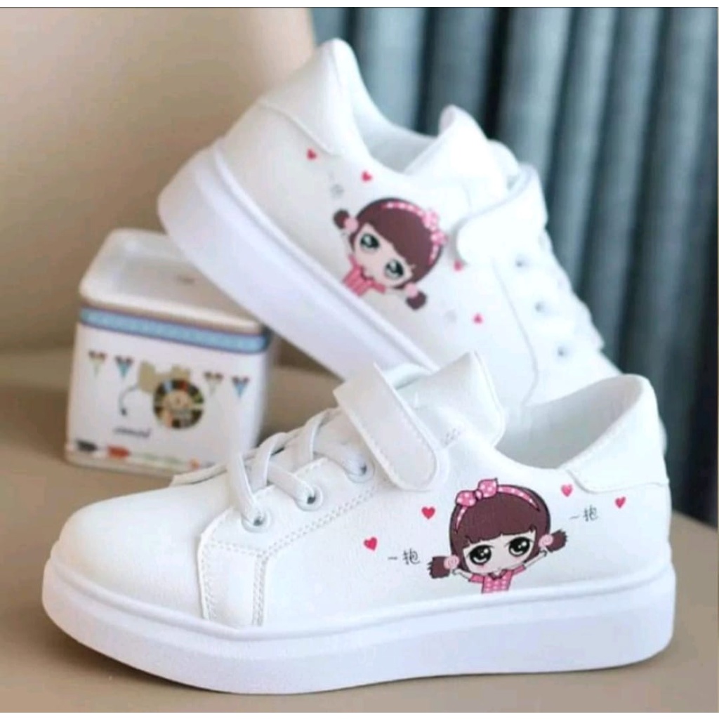 Sepatu Sneakers Anak Perempuan Motif Print GadisTerbaru 1 Sampai 10 Tahun Lucu Dan Trendy | Sepatu Anak Perempuan Terbaru