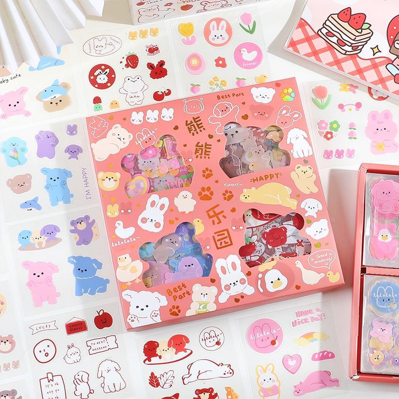 

1 Lembar Deco Sticker Aesthetic Dekor Tumbler/Binder/Scrapbook/Diary/Case HP Happy Bunny. Harga 1pc