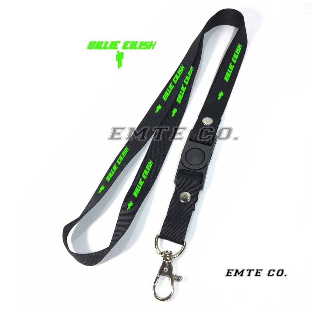 

Tali Lanyard BILLIE EILISH PREMIUM band GANTUNGAN KUNCI/GANTUNGAN ID CARD/GANTUNGAN POD MURAH BISA COD BEST SELLER