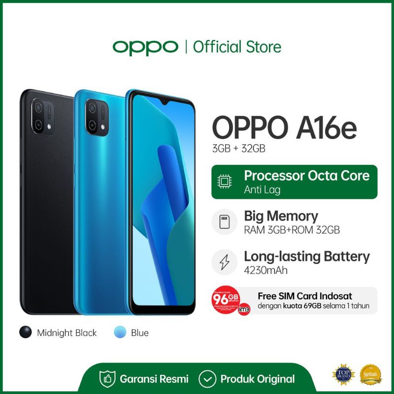 OPPO A16e RAM 3/32 Garansi Resmi OPPO