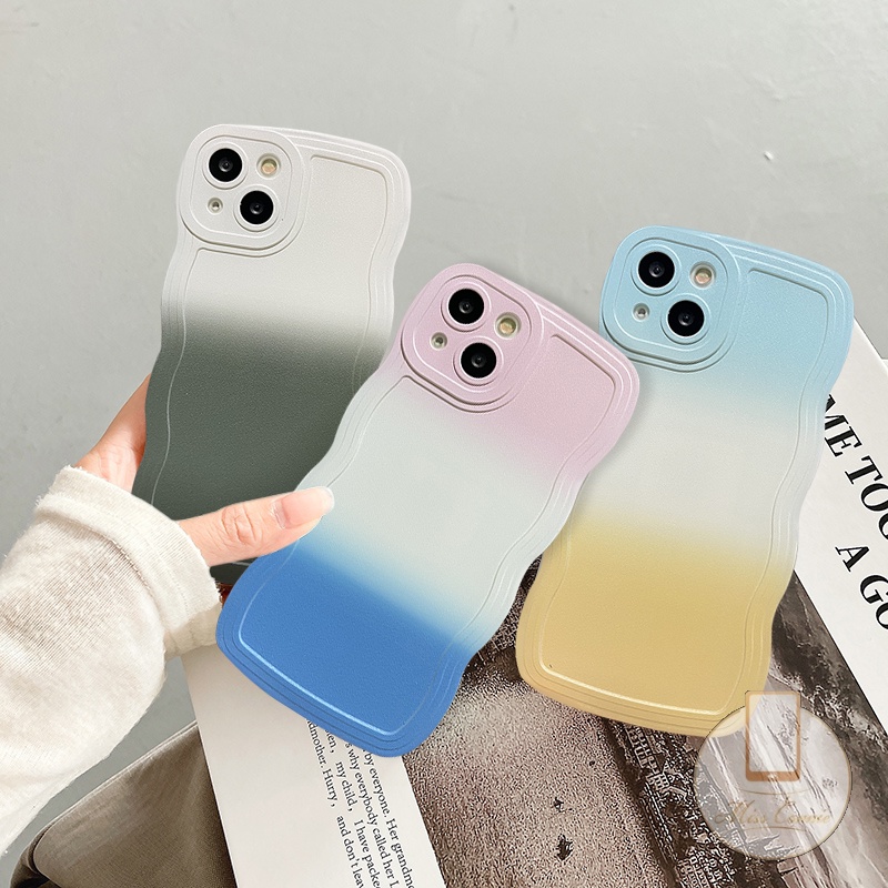 Redmi 12C 9T 9A 10C 10 9 10A 9C NFC A1+Redmi Note9 10 Note 11 Pro+Note8 Note 10s Note 11s Note 10 Pro Max Plus TPU Lembut Bingkai Tepi Bergelombang Baru Warna-Warni Gradasi Belakang Ponsel Cover