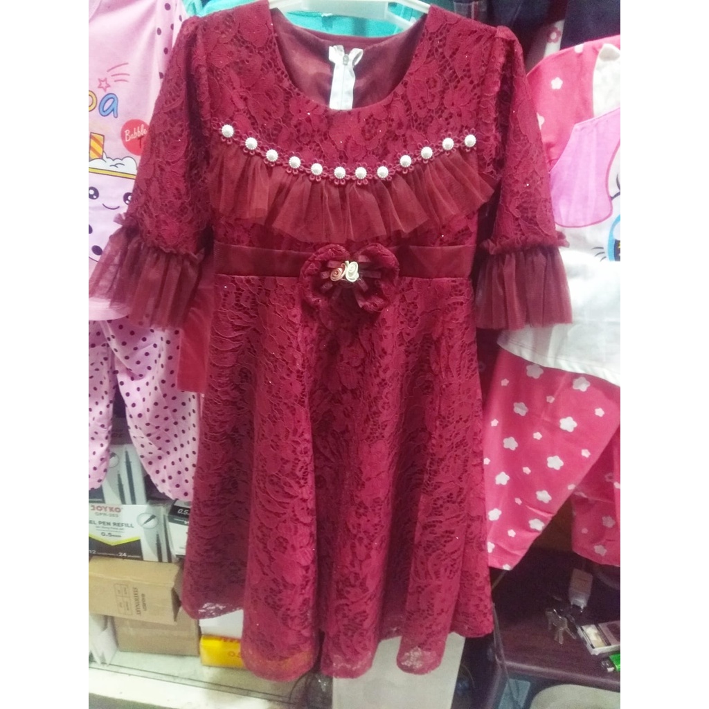 Pakaian anak perempuan dress | Dress brukat anak perempuan | Dress ulang tahun anak | gaun anak pere