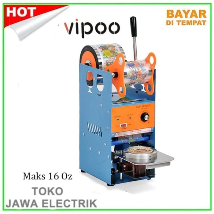 Vipoo Sealing Machine Mesin Cup Sealer Press Cup Gelas Plastik Minuman