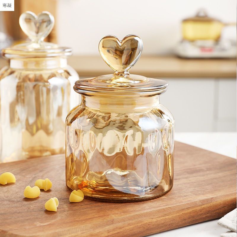 Toples jar kue kering cookies container snack kedap udara / Love transparant canister