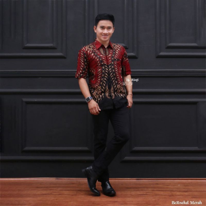 KEMEJA BATIK PRIA/BATIK PRIA/BATIK PRIA JUMBO/HEM BATIK PRIA JUMBO LENGAN PENDEK M L XL XXL 3XL 4XL 5XL 6XL 7XL 8XL 9XL 10XL