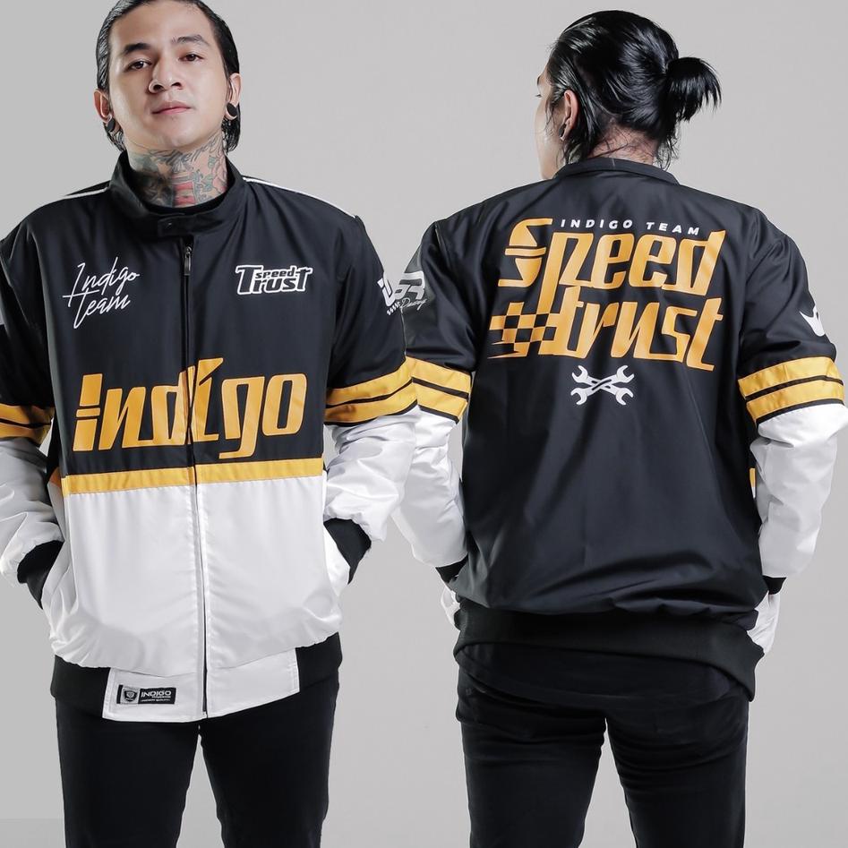 Mau Hemat--Nascar Jacket Racing Jaket Varsity Pria Wanita Original INDIGO Jaket Motor -JAKET PRIA IN