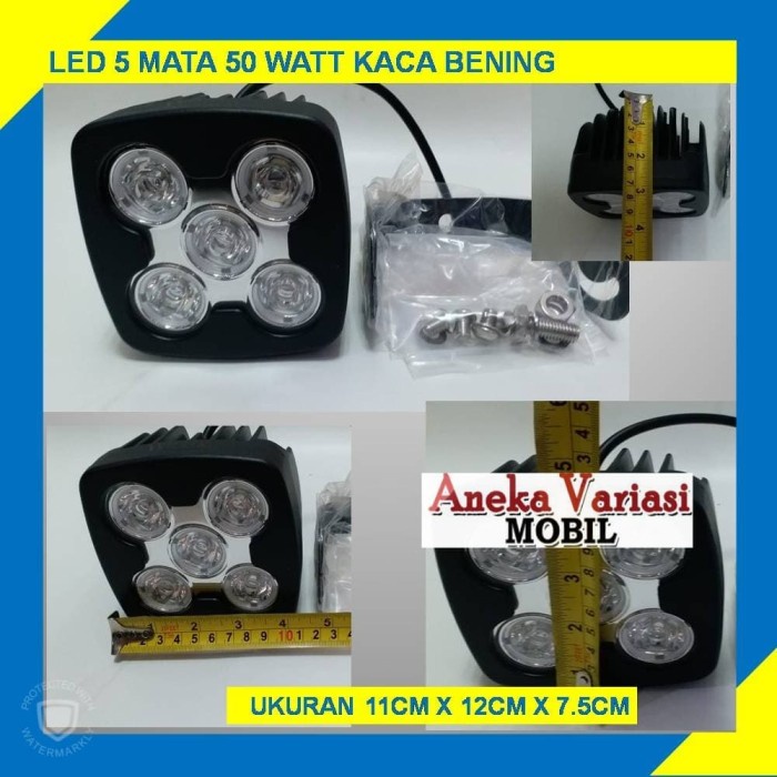 LAMPU TEMBAK SOROT SPORT WORK LIGHT LED 50 MATA 50 WATT KACA BENING