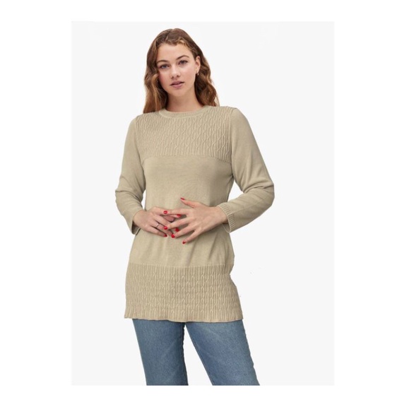 Amelie taupe longsleeve fine knit tunic