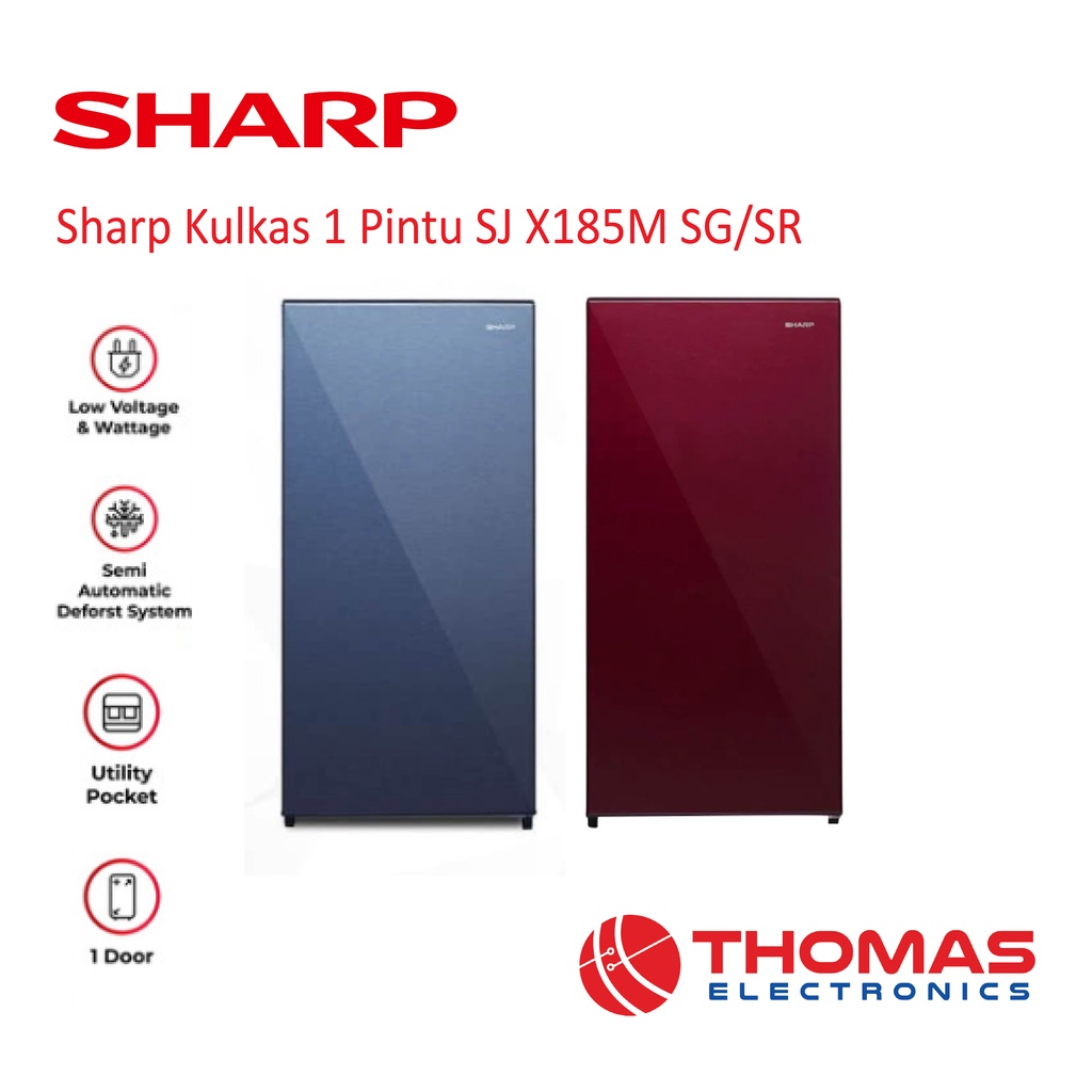 Sharp Kulkas 1 Pintu SJ X185M SG SR GARANSI RESMI