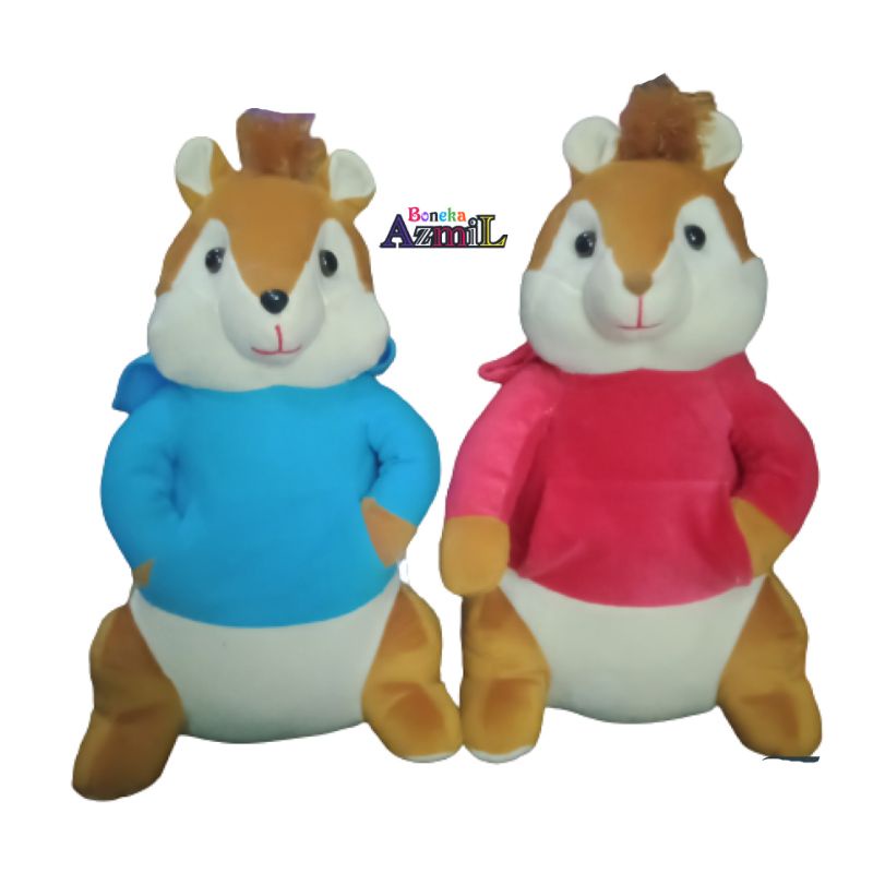 Boneka tupai bajing baju ukuran 40 cm