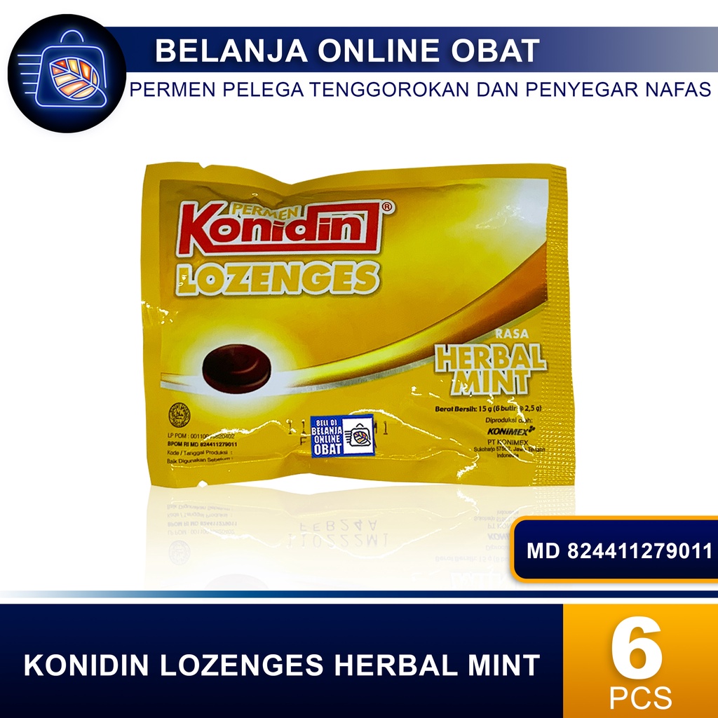 

KONIDIN LOZENGES HERBAL MINT // Permen Pelega Tenggorokan