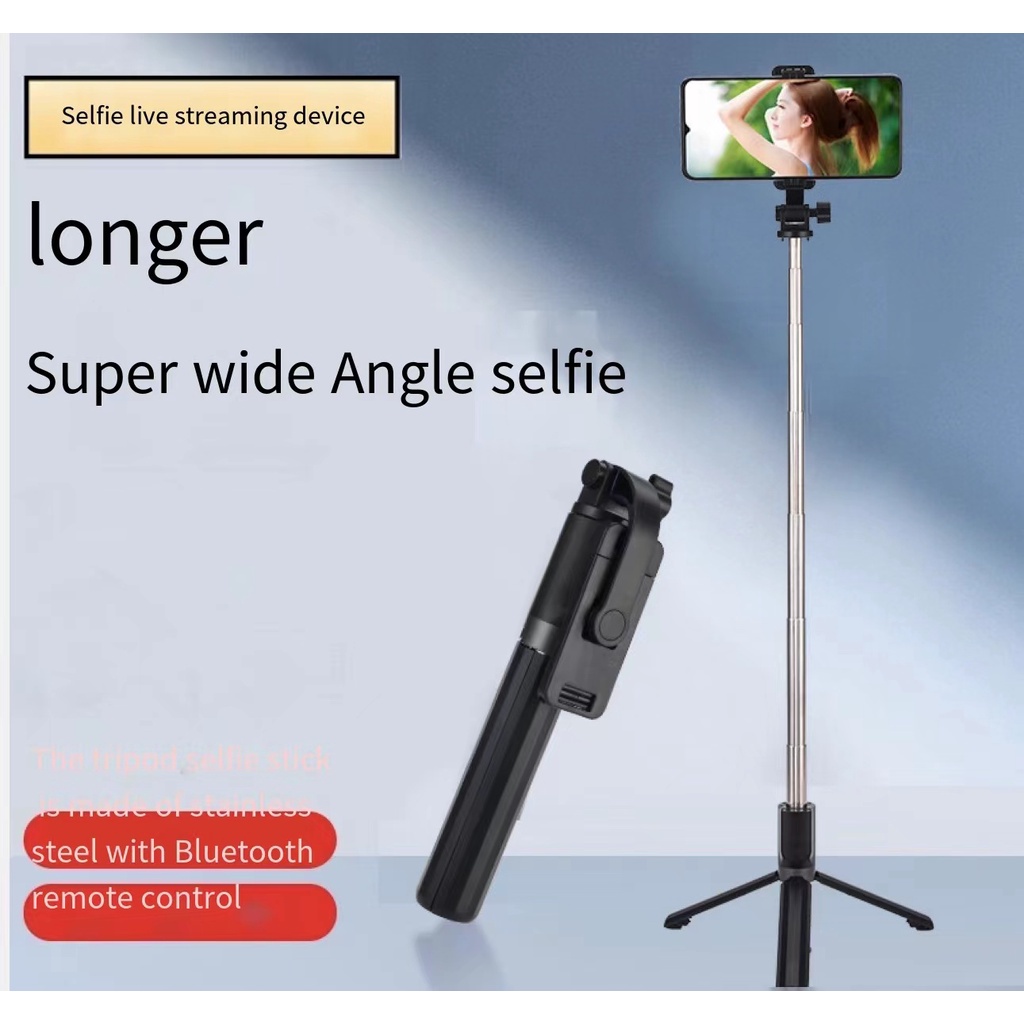 Portable Mini Selfie Stick Bluetooth 3 in 1/Tongsis Bluetooth 2 in 1 Tripod Tongsis Bluetooth Live Stand