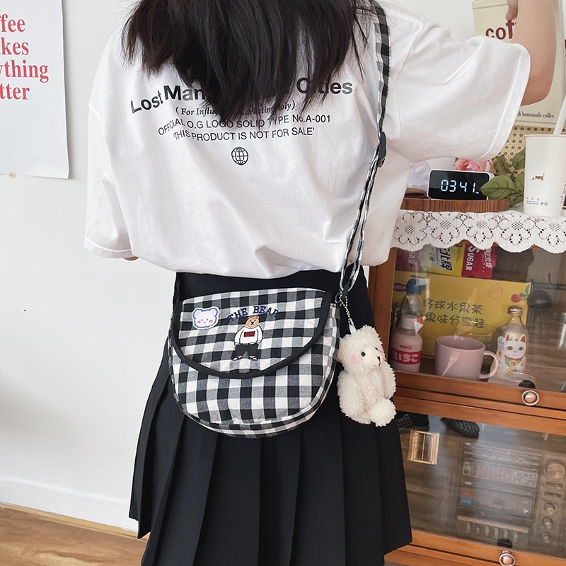 [BISA COD] S8899 Tas Canvas Tas Selempang Wanita Korea Sling Bag Perempuan Tahan Air Stylish