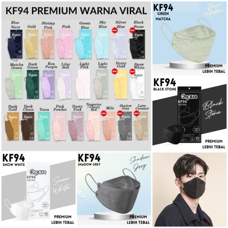 MASKER KF94 DEWASA TEBAL ONCARE ISI 10PCS EDISI WARNA VIRAL PREMIUM KOREA MASK