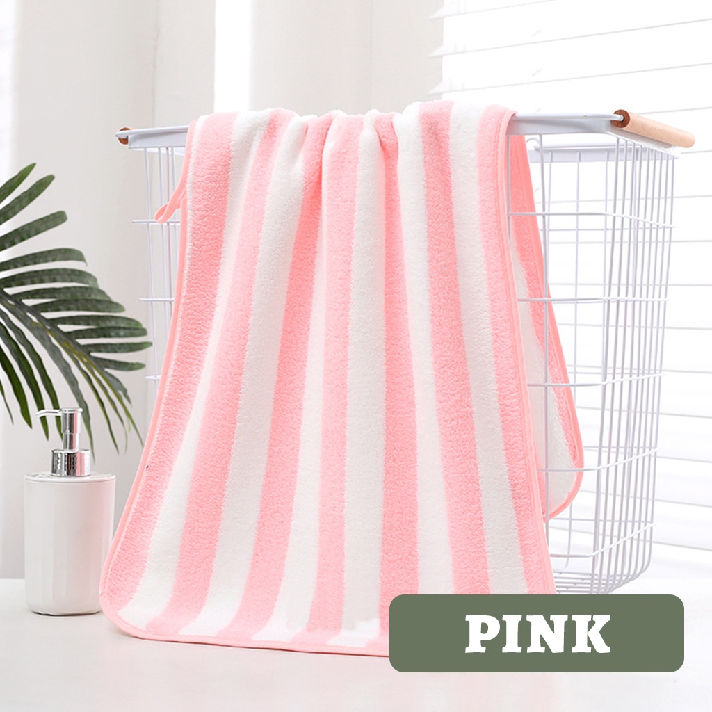 PROMO BISA COD Handuk Mandi Salur Daya Serap Tinggi Ukuran 100cmx50cm 100% Polyester