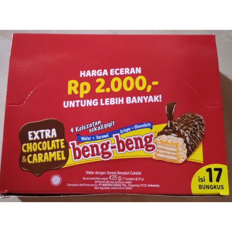 

Beng Beng Extra Chocolate Caramel 1 pack Isi 17