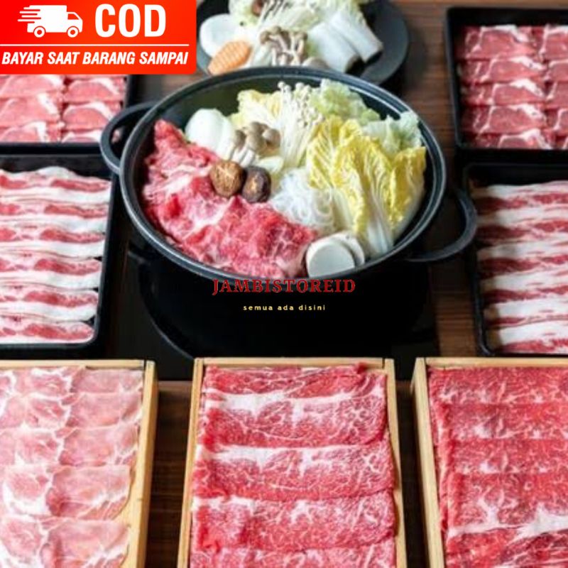 

(JAMBISTOREID) PILIH PENGIRIMAN INSTAN Daging Shortplate Slice 500gram AUS US Beef Slice Sapi Iris Frozen Shabu-Shabu All You Can Eat Suki-Suki Makan-Makan Kuliner BBQ Barbeque Grill Panggang Yakiniku Sukiyaki Teriyaki Yoshinoya Slice Steamboat Jambi