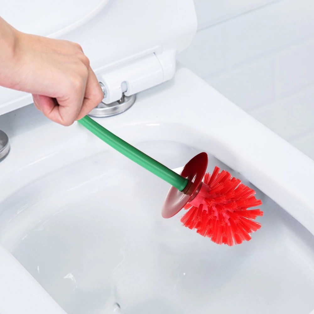 Sikat Toilet WC Brush with Quick Drying Holder Base Kamar Mandi TPR Silicone Bathroom Brush