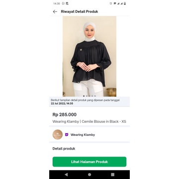 preloved cemile blouse wearing klamby size xs