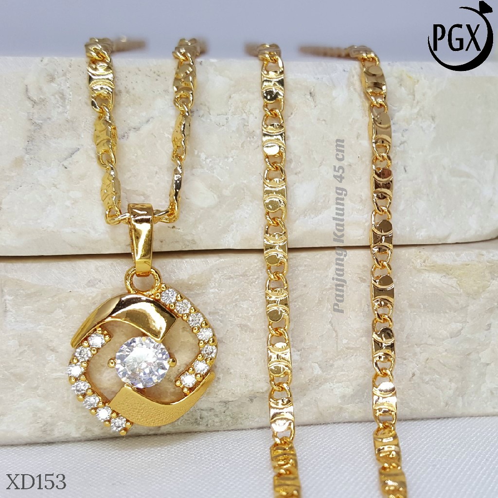 PGX Kalung Wanita Xuping Aksesoris Fashion Perhiasan Lapis Emas XD153