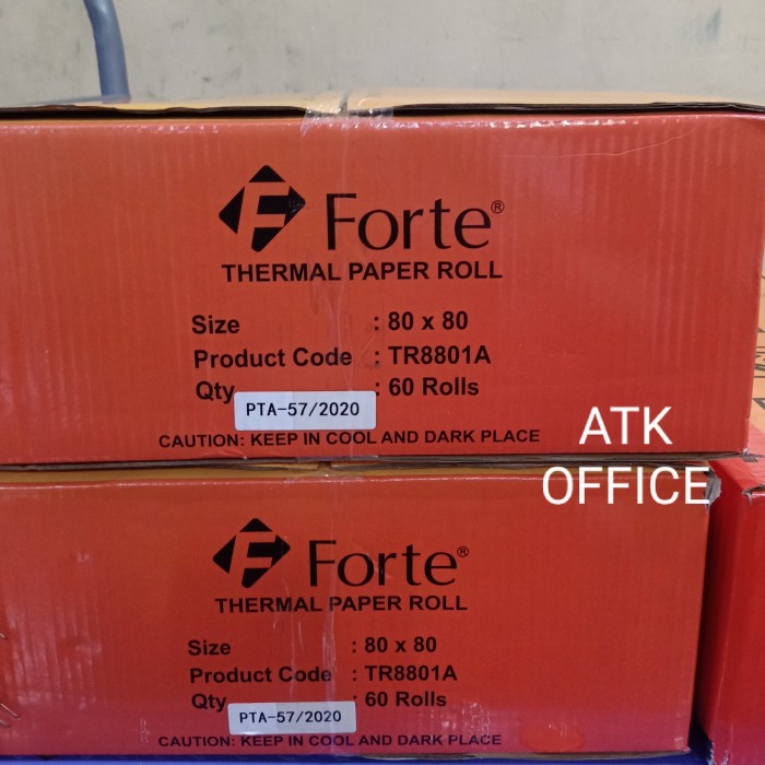 

Kertas Thermal Kertas Kasir Thermal Roll 80 X 80 Mm Forte Paket Hemat 1Karton(60Roll)