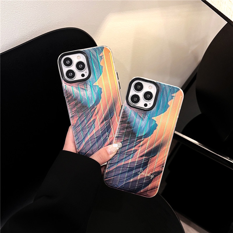 Soft Case TPU Motif Aurora Warna Laser Untuk IPhone 13 12 11 Pro Max