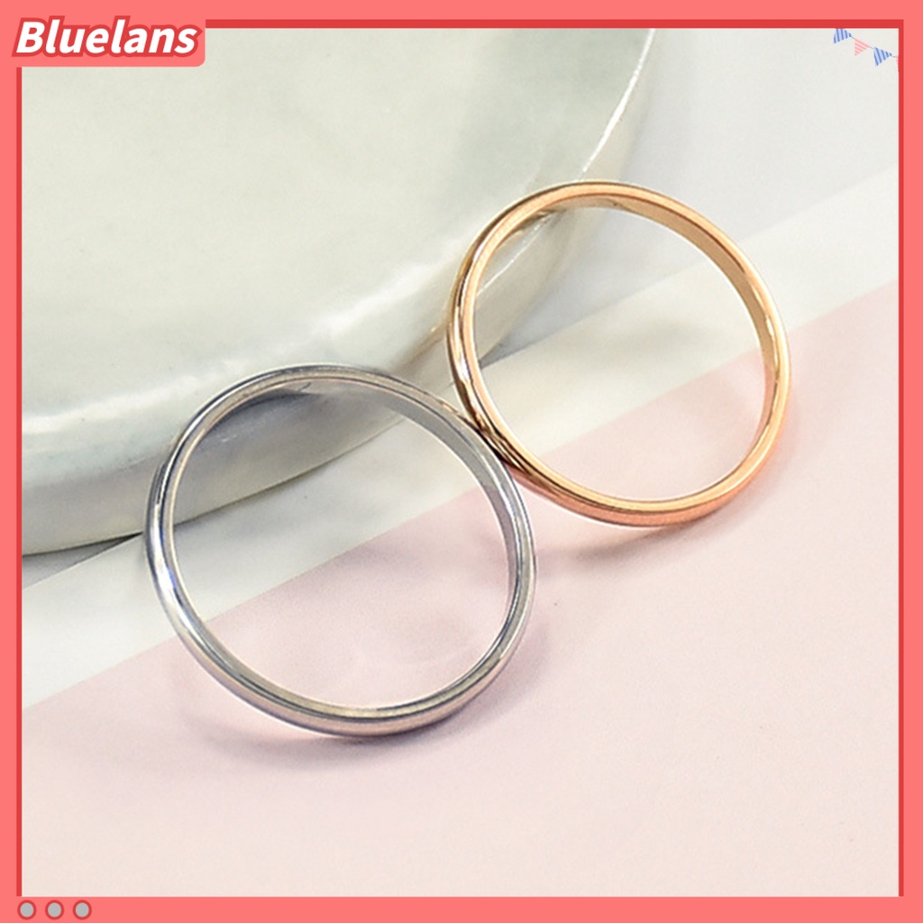 Bluelans Couple Ring Versatile Delicate Titanium Steel Geometric Finger Ring Party Anniversary Engagement