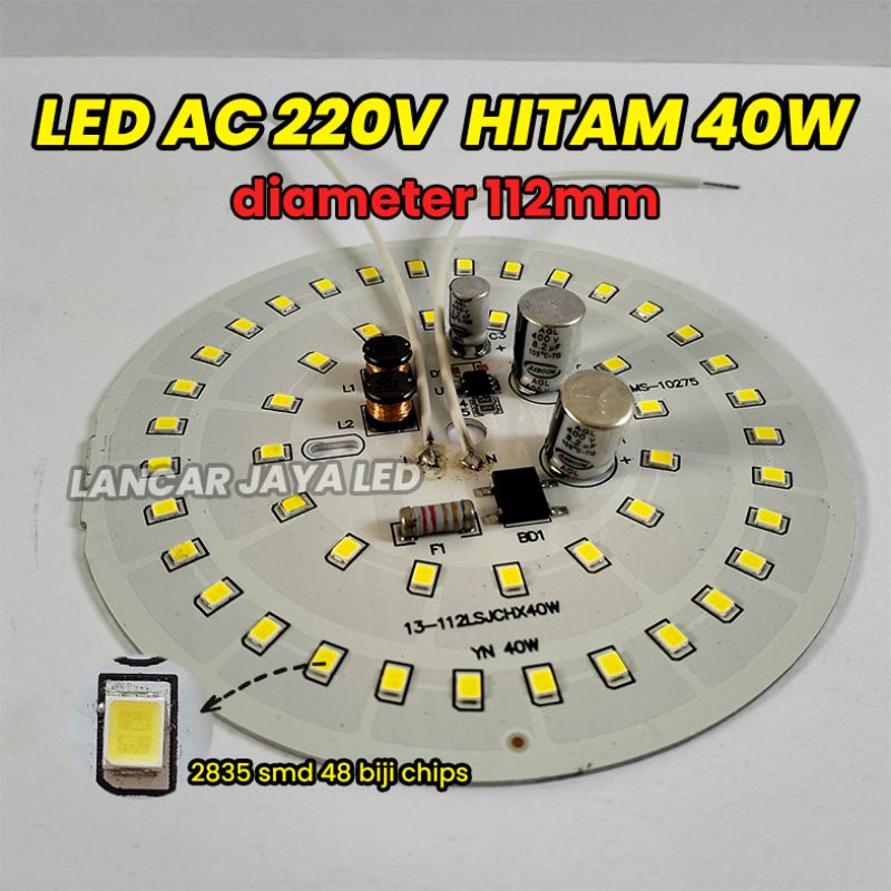 Modul PCB Led Ac Kode Hitam 40w