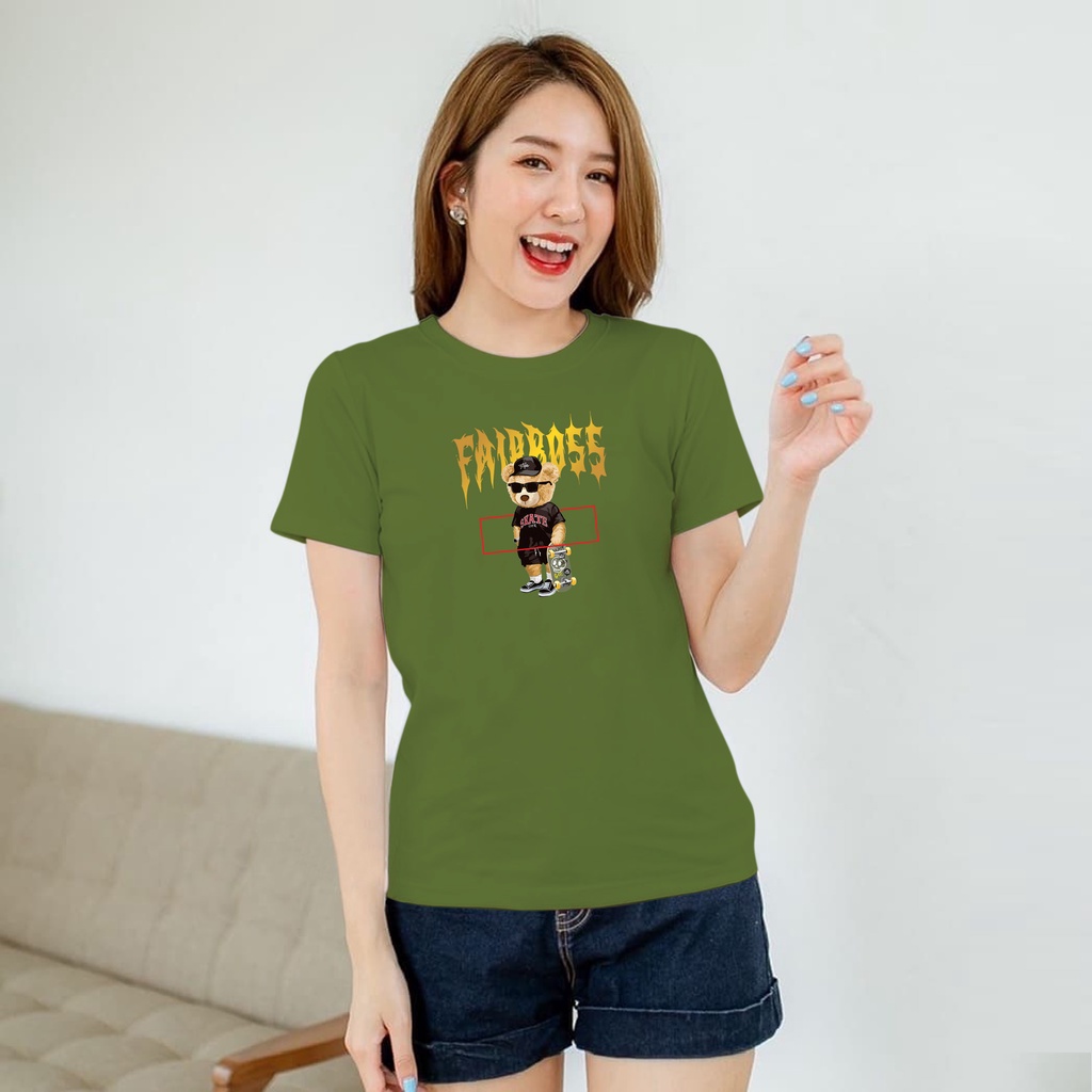 ISANNY SIZE.S M L XL XXL 2209-00039 BEAR SKATE / KAOS OBLONG / KAOS CEWEK / ATASAN WANITA / READY STOCK