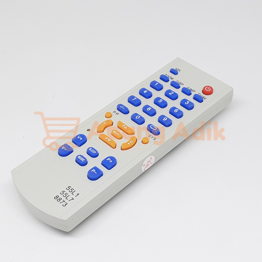 REMOTE TV CHINA REMOT TV TABUNG 55L1/55L7/8873 mesin cina WCOM tanpa setting