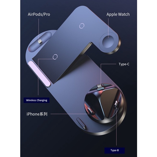 XENA Wireless Charging Dock Station 6 in 1 Android Apple Multi Charge