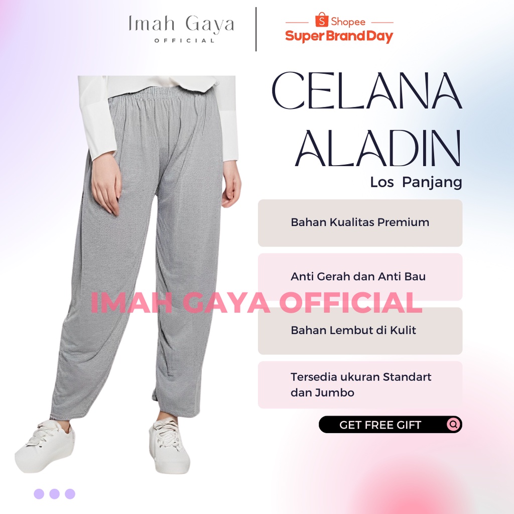 Celana Panjang Aladin Wanita Ukuran Jumbo BB 61-90 KG Polos Soft Rayon