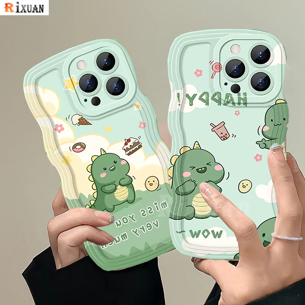 Soft Case TPU Motif Dinosaurus Untuk iPhone 11 13 12 14 Pro MAX 7 8 Plus 6 6s Plus XR 14 Plus X XS MAX SE 2020