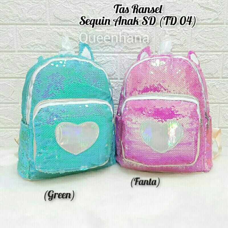 Tas Sequin Unicorn Tanduk Tas Sequin Usap Tas Sekolah Anak Perempuan