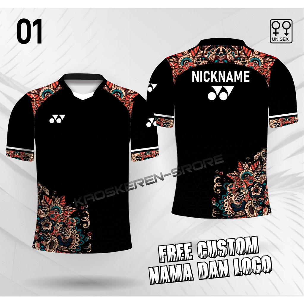 Jersey badminton baju bulu tangkis dewasa kaos badminton custom kaos batik