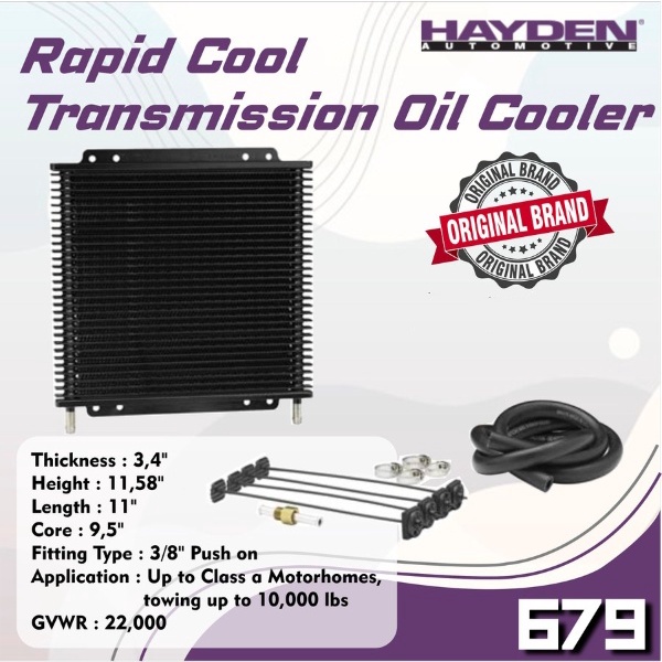ATF Transmission Cooler Hayden 679 Rapid Cool Innova Pajero Fortuner