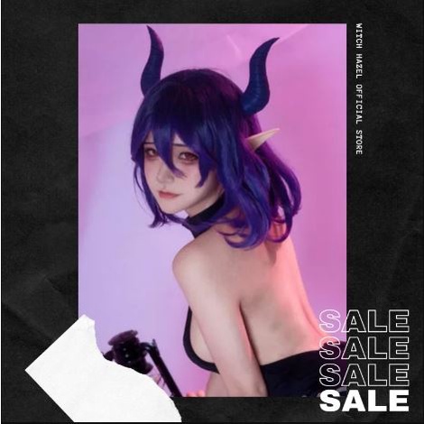 [ WITCH HAZEL ] Tanduk Horn Untuk Wig Kostum Cosplay Anime Kinsou No Vermeil Gaun Hitam Vermeil In G