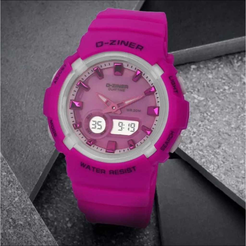 JAM TANGAN WANITA DZINER 8305 ORIGINAL JAM TANGAN BABY-G BGA 280 DIGITAL ANALOG DUAL TIME ANTI AIR WANITA SPORTY JAM TANGAN FASHION WANITA BABY G