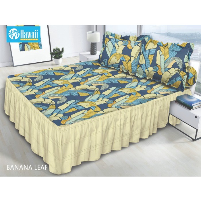 SEPREI Sprei Rumbai Hawai ( California ) uk 180x200 ADORA - BANANA LEAF homemade terbaik single bed 