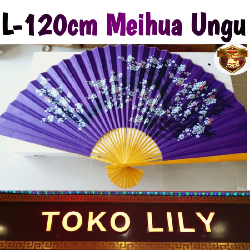 Dekorasi Kipas Lukisan Cina XL / Chinese Painting Fan Decoration / Pajangan Lukisan Jepang Jumbo