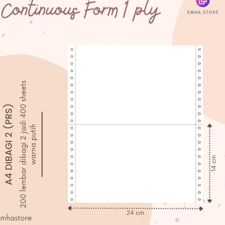 

Terbaru Hari Ini Kertas Continuous Form Struk PPOB PLN A4 Dibagi 2 1 Ply 200 Lembar Produk Terbaru
