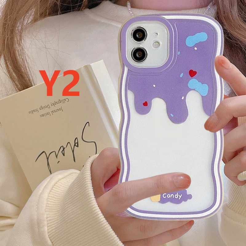 Soft Case TPU Transparan Motif Kartun Es Krim Untuk iPhone 11 7 8 6 6s Plus 14 Plus XR 12 13 11 Pro Max X XS Max 14 Pro Max SE 2020