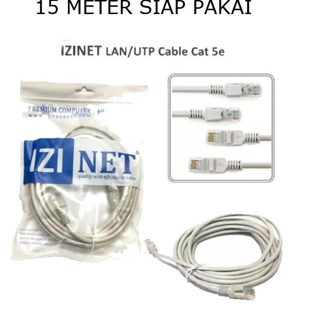 Hadir Meriah IZINET KABEL LAN UTP CAT5E 15 METER SIAP PAKAI