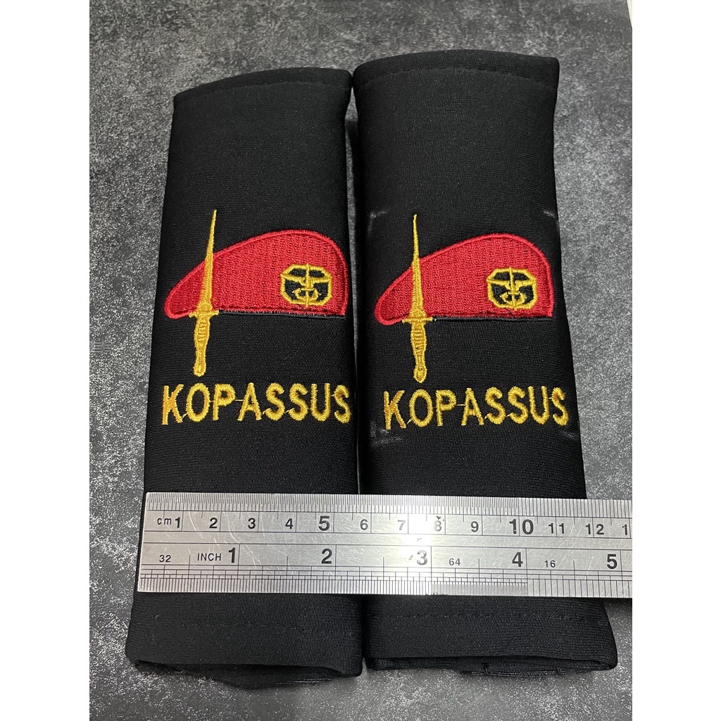 Sarung Seatbelt Kopassus (Hitam) - Cover Seatbelt Kopassus Baret