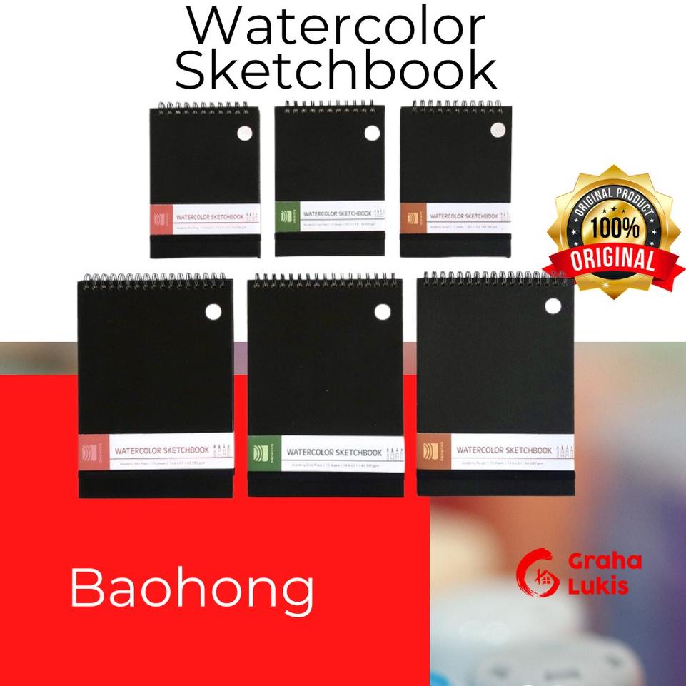 

[PRODUK MKWFM] Baohong Watercolor Sketchbook Academy Spiral Cotton 300gsm M0F